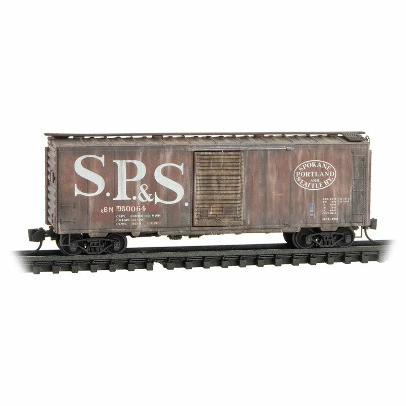 Micro-trains 020 44 850 N Scale Boxcar Ex-SP&S BN 950064 Weathered 1 Micro-trains 020 44 850 N Scale Boxcar Ex-SP&S BN 950064 Weathered