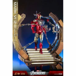 Hot Toys Movie Masterpiece DIECAST Iron Man Mark. 6 (Version 2.0) The Avengers With Suit-Up Gantry 1/6 Scale