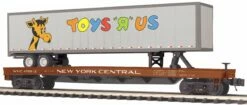 MTH Premier 20-95643 O Scale New York Central NYC Flatcar With Toys R Us Trailer