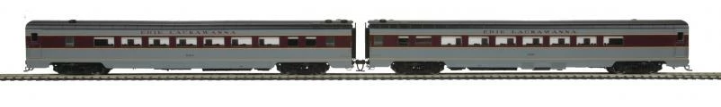 MTH 81-60014 HO Scale Smooth Side 2 Car Parlor Passenger Set Erie Lackawanna - USED 1 MTH 81-60014 HO Scale Smooth Side 2 Car Parlor Passenger Set Erie Lackawanna - USED
