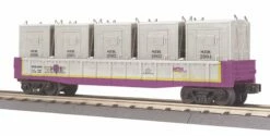 MTH RailKing 30-7267 O Gauge Gondola With LCL Containers MTH Club - NOS