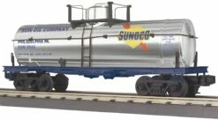 MTH RailKing 30-7378 O Gauge Single Dome Chrome Tank Car Sunoco 8956 - NOS