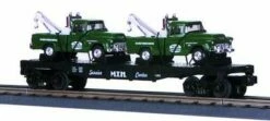 MTH Railking 30-7615 O Gauge Flatcar With MTH Service Center Wreckers - NOS