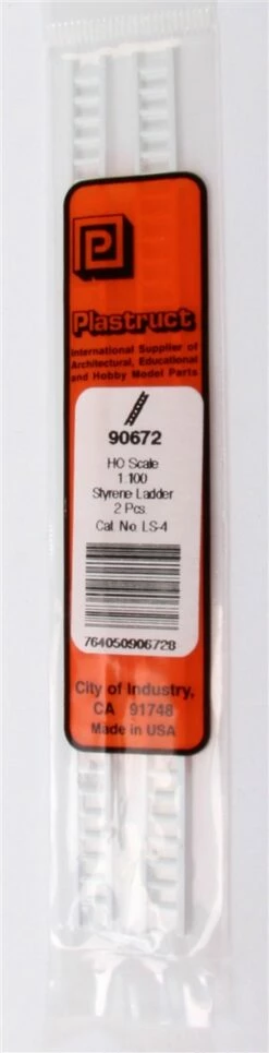 Plastruct Model Parts 90672 LS-4 HO Scale Ladder (2 Pack)