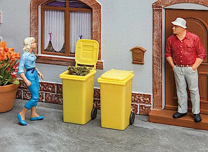POLA 333225 G Gauge Yellow Refuse / Trash Bins 2 Pack 1 POLA 333225 G Gauge Yellow Refuse / Trash Bins 2 Pack
