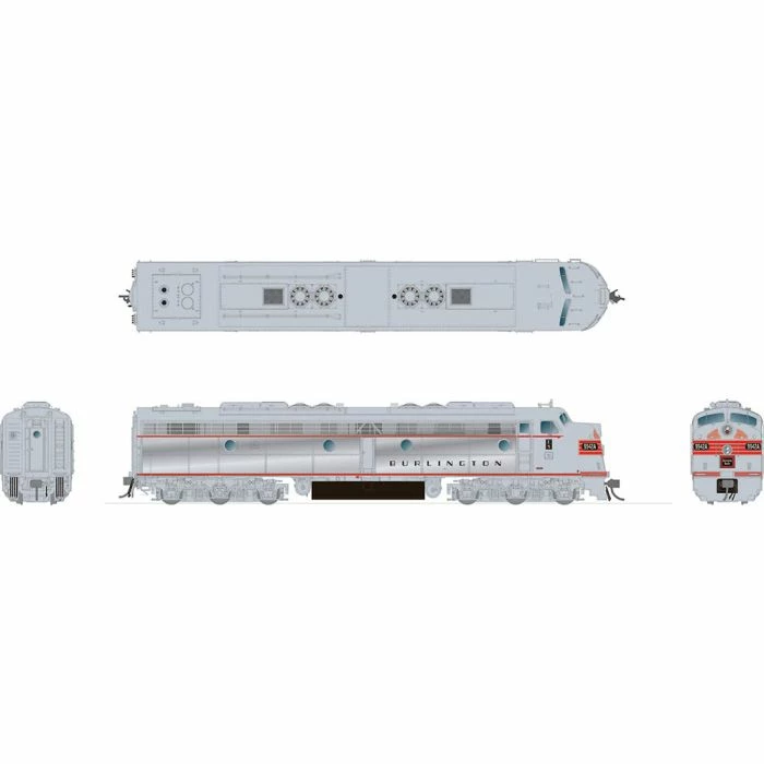 Rapido 028006 HO Scale EMD E8A Burlington CB&Q 9945A 2 Rapido 028006 HO Scale EMD E8A Burlington CB&Q 9945A - Image 2
