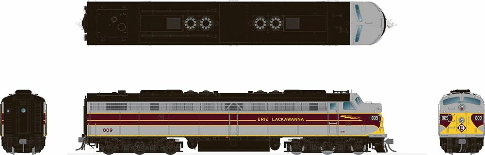 Rapido 028020 HO Scale EMD E8A Erie Lackawanna EL 814 2 Rapido 028020 HO Scale EMD E8A Erie Lackawanna EL 814 - Image 2