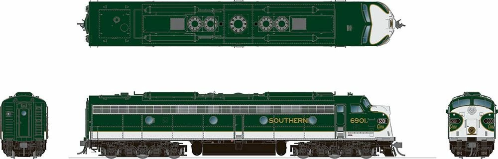 Rapido 028534 HO Scale EMD E8A Southern "Crescent" 2925R With DCC And LokSound 2 Rapido 028534 HO Scale EMD E8A Southern "Crescent" 2925R With DCC And LokSound - Image 2