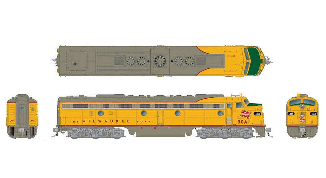 Rapido 028554 HO Scale EMD E8A Milwaukee Road MILW 30A With DCC And Sound 2 Rapido 028554 HO Scale EMD E8A Milwaukee Road MILW 30A With DCC And Sound - Image 2
