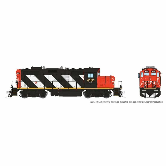 Rapido 041505 HO Scale GP9rm Canadian National "Stripes" CN 4101 With DCC And Sound 2 Rapido 041505 HO Scale GP9rm Canadian National "Stripes" CN 4101 With DCC And Sound - Image 2