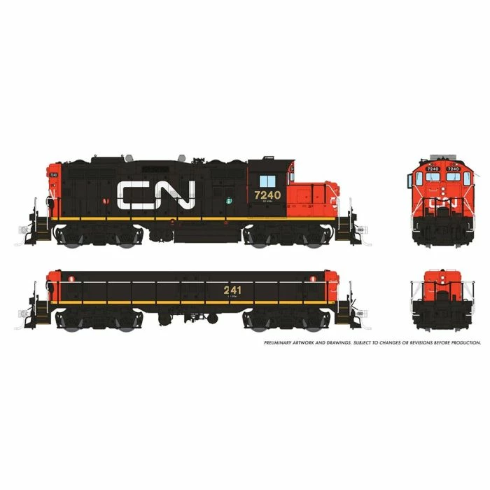 Rapido 041515 HO Scale GP9rm Mother + Slug Canadian National "Early" CN 7240/241 With DCC And Sound 2 Rapido 041515 HO Scale GP9rm Mother + Slug Canadian National "Early" CN 7240/241 With DCC And Sound - Image 2