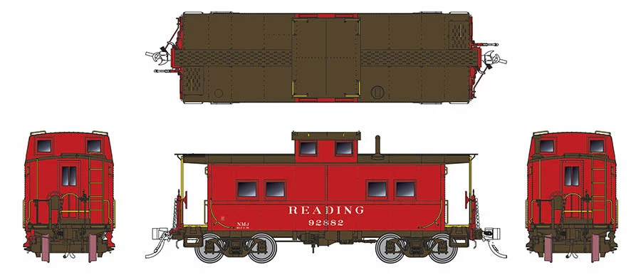 Rapido Trains 144018 HO Scale Northeastern Style Steel Caboose Reading Red RDG 92928 2 Rapido Trains 144018 HO Scale Northeastern Style Steel Caboose Reading Red RDG 92928 - Image 2