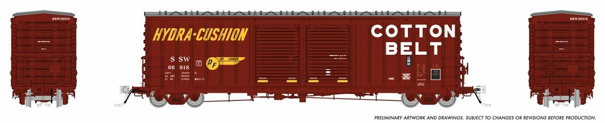 Rapido Trains 170003A HO Scale PCF B70 Boxcar Cotton Belt SSW #3 (# Varies) 2 Rapido Trains 170003A HO Scale PCF B70 Boxcar Cotton Belt SSW #3 (# Varies) - Image 2
