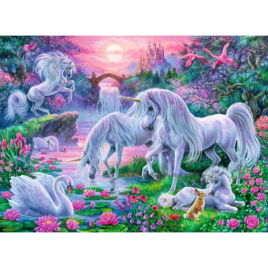UNICORNS IN THE SUNSET GLOW 150 PIECE PUZZLE 1 UNICORNS IN THE SUNSET GLOW 150 PIECE PUZZLE