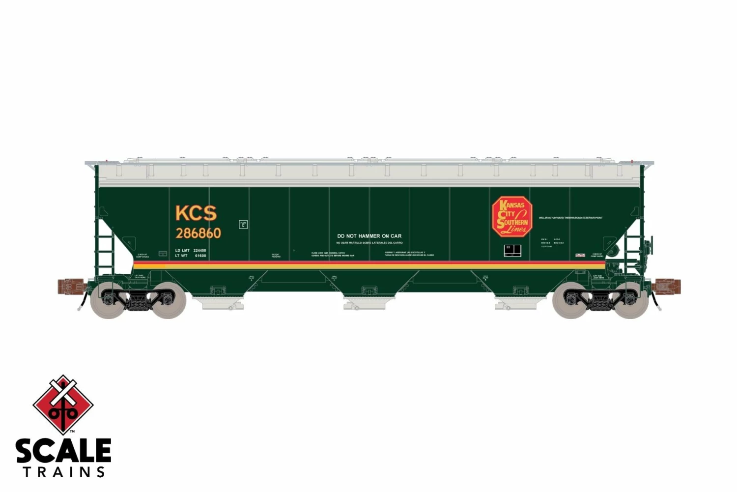 ScaleTrains 33245 Rivet N Scale Gunderson 5188 Covered Hopper "Southern Belle" KCS 287128 2 ScaleTrains 33245 Rivet N Scale Gunderson 5188 Covered Hopper "Southern Belle" KCS 287128 - Image 2
