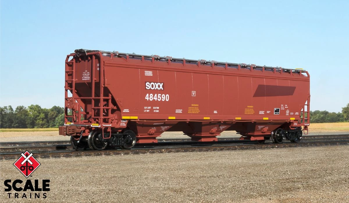 ScaleTrains 33263 Rivet N Scale Gunderson 5188 Covered Hopper Ex-BNSF SOXX 484582 1 ScaleTrains 33263 Rivet N Scale Gunderson 5188 Covered Hopper Ex-BNSF SOXX 484582