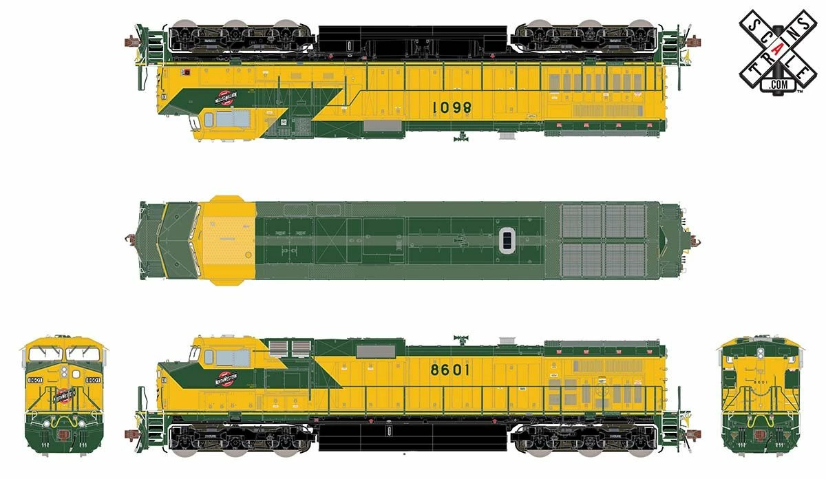 ScaleTrains 33465 Rivet Counter HO Scale GE Dash 9 (C44-9W) Chicago NorthWestern CN&W 8601 2 ScaleTrains 33465 Rivet Counter HO Scale GE Dash 9 (C44-9W) Chicago NorthWestern CN&W 8601 - Image 2