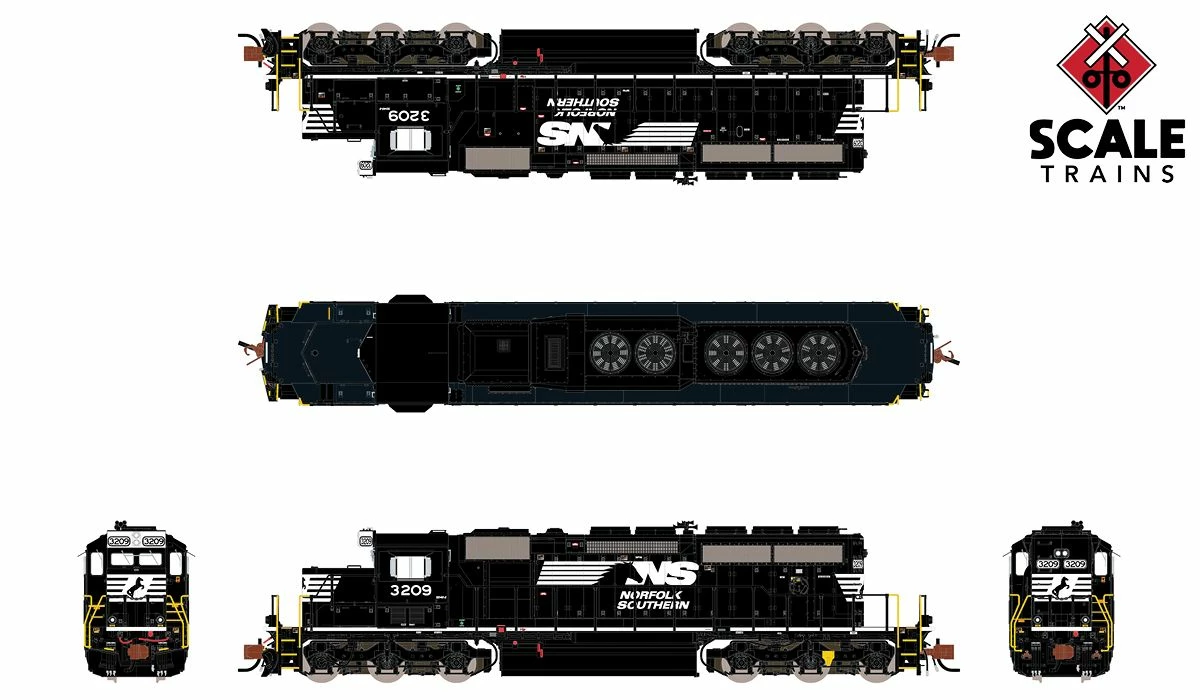 ScaleTrains 33772 Rivet N Scale EMD SD40-2 Norfolk Southern NS 3209 2 ScaleTrains 33772 Rivet N Scale EMD SD40-2 Norfolk Southern NS 3209 - Image 2