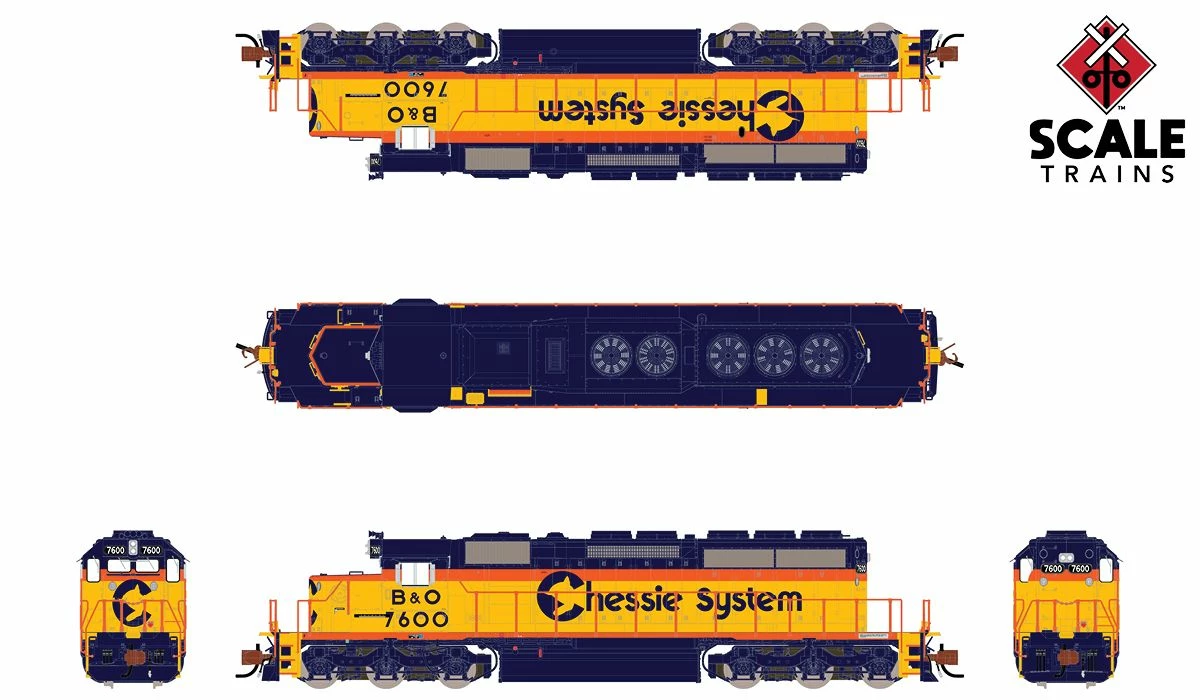 ScaleTrains 33797 Rivet N Scale EMD SD40-2 Chessie System B&O 7604 DCC LokSound 2 ScaleTrains 33797 Rivet N Scale EMD SD40-2 Chessie System B&O 7604 DCC LokSound - Image 2