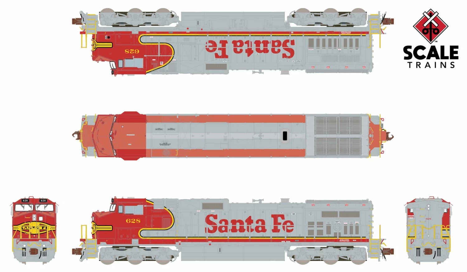 ScaleTrains 38513 Rivet N GE Dash 9-44CW Santa Fe ATSF 629 DCC And LokSound 2 ScaleTrains 38513 Rivet N GE Dash 9-44CW Santa Fe ATSF 629 DCC And LokSound - Image 2