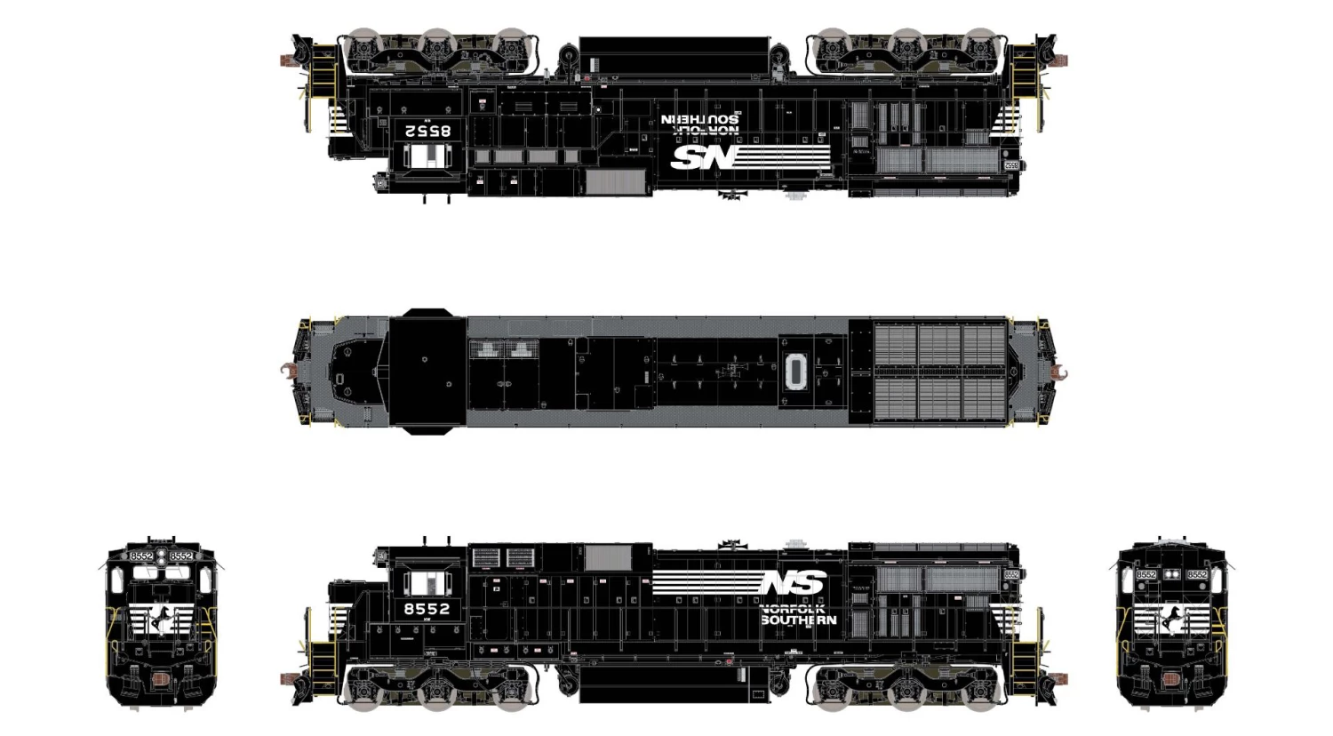 ScaleTrains 38735 Rivet HO GE C39-8 Phase Ib Norfolk Southern NS 8559 DCC & Sound 2 ScaleTrains 38735 Rivet HO GE C39-8 Phase Ib Norfolk Southern NS 8559 DCC & Sound - Image 2