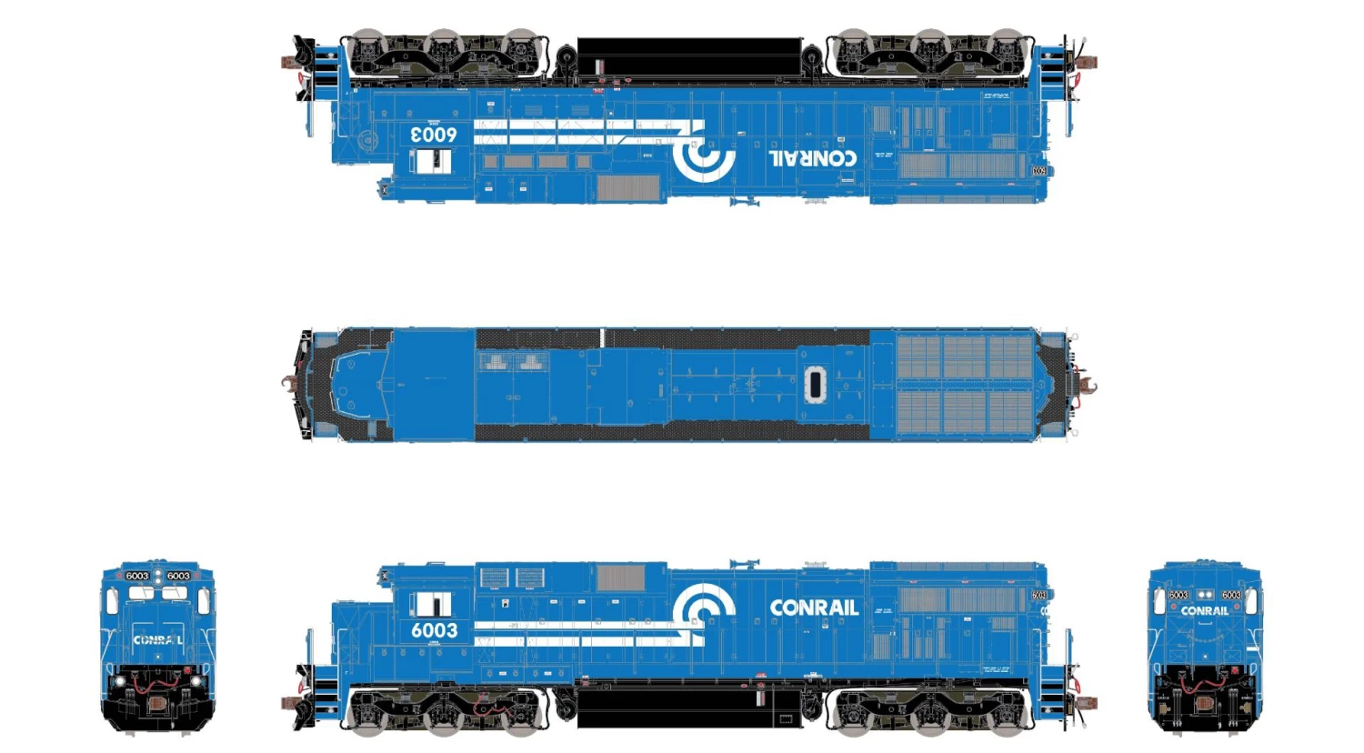 ScaleTrains 38758 Rivet HO GE C39-8 Phase III "Ditch Lights" Conrail CR 6003 DC 2 ScaleTrains 38758 Rivet HO GE C39-8 Phase III "Ditch Lights" Conrail CR 6003 DC - Image 2