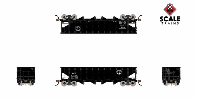 ScaleTrains Kit Classics 1200 70 Ton 4 Bay Open Hopper Boston & Maine BM 8078 2 ScaleTrains Kit Classics 1200 70 Ton 4 Bay Open Hopper Boston & Maine BM 8078 - Image 2