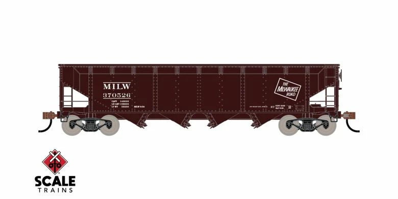 ScaleTrains Kit Classics 1213 70 Ton 4 Bay Open Hopper Milwaukee Road MILW 370552 1 ScaleTrains Kit Classics 1213 70 Ton 4 Bay Open Hopper Milwaukee Road MILW 370552