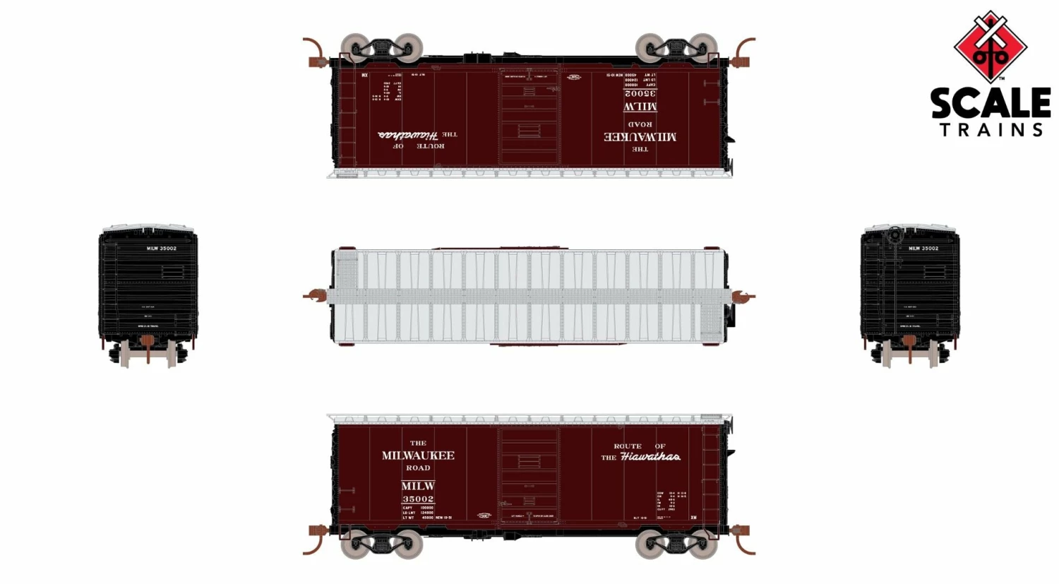ScaleTrains Kit Classics 1233 HO Scale PS-1 Boxcar Milwaukee Road MILW 35002 2 ScaleTrains Kit Classics 1233 HO Scale PS-1 Boxcar Milwaukee Road MILW 35002 - Image 2
