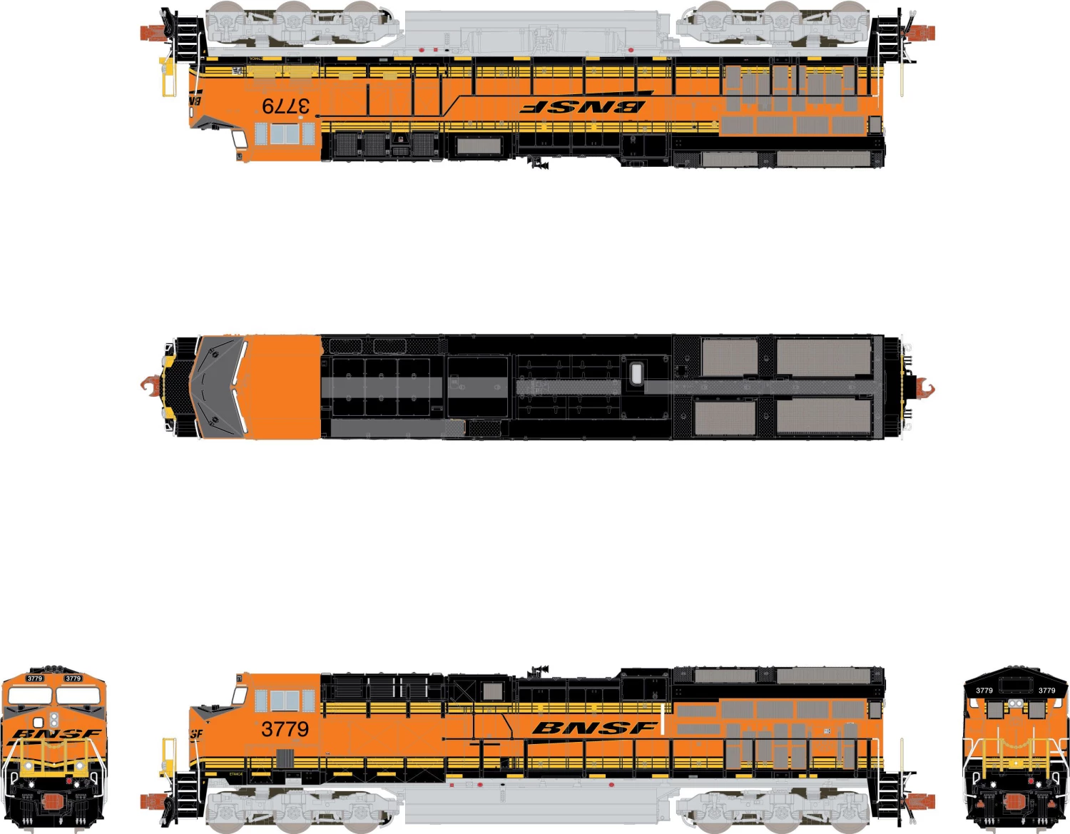 ScaleTrains Operator 10961 N Scale GE ET44C4 Tier 4 Diesel "Heritage III" BNSF 3779 With DCC 3 ScaleTrains Operator 10961 N Scale GE ET44C4 Tier 4 Diesel "Heritage III" BNSF 3779 With DCC - Image 3