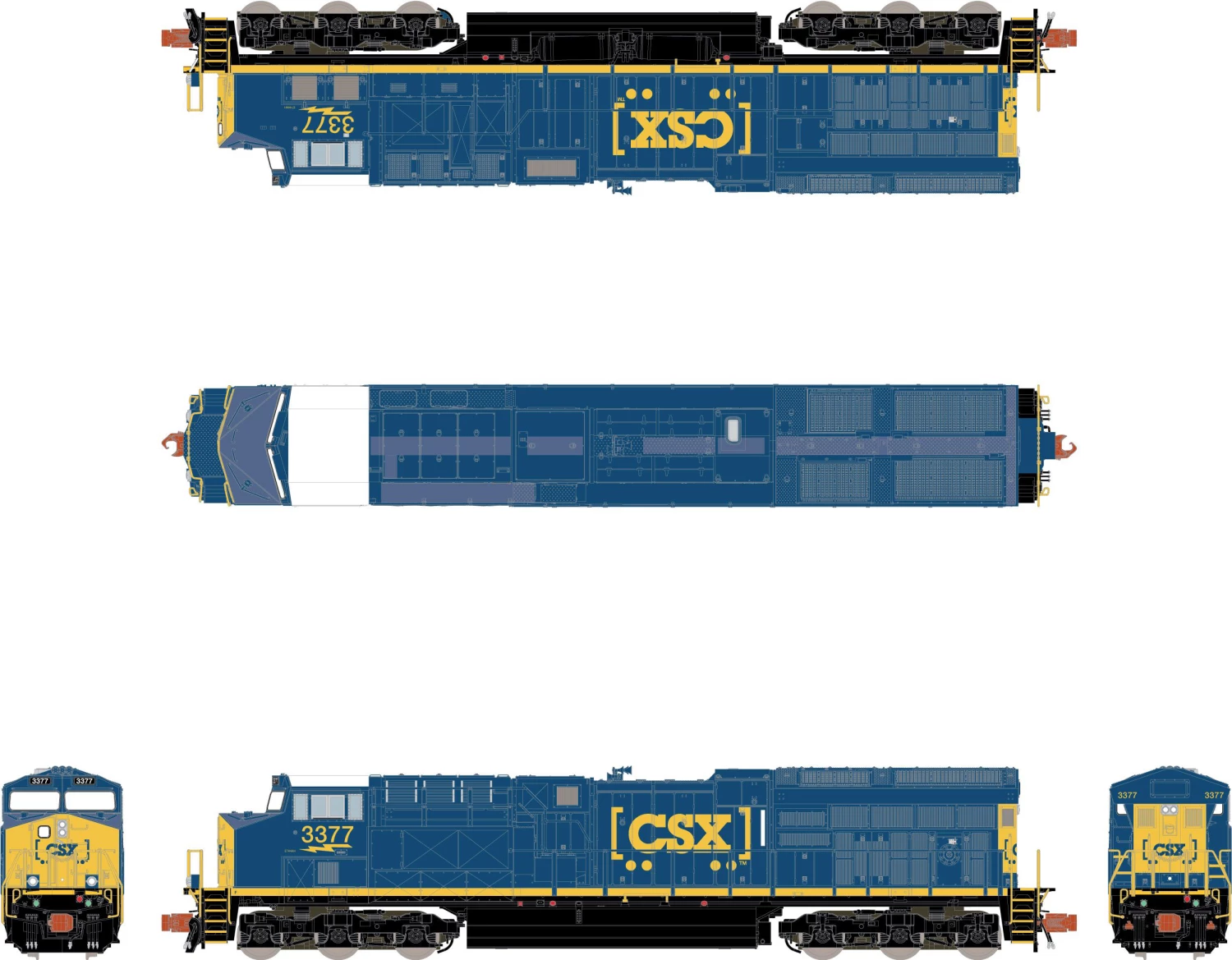 ScaleTrains Operator 10975 N Scale GE ET44AH Tier 4 Diesel "Boxcar Logo" CSXT 3394 With DCC 3 ScaleTrains Operator 10975 N Scale GE ET44AH Tier 4 Diesel "Boxcar Logo" CSXT 3394 With DCC - Image 3