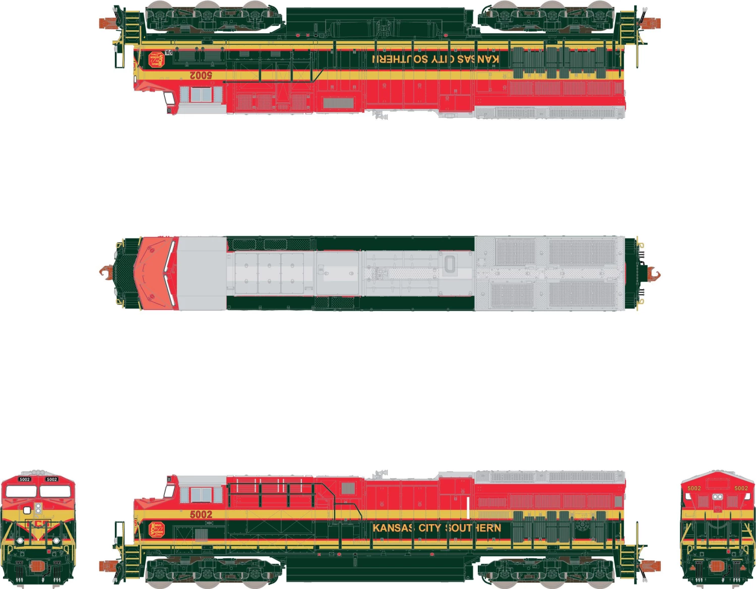 ScaleTrains Operator 10981 N Scale GE ET44C4 Tier 4 Diesel "Southern Belle" KCS 5014 With DCC 3 ScaleTrains Operator 10981 N Scale GE ET44C4 Tier 4 Diesel "Southern Belle" KCS 5014 With DCC - Image 3