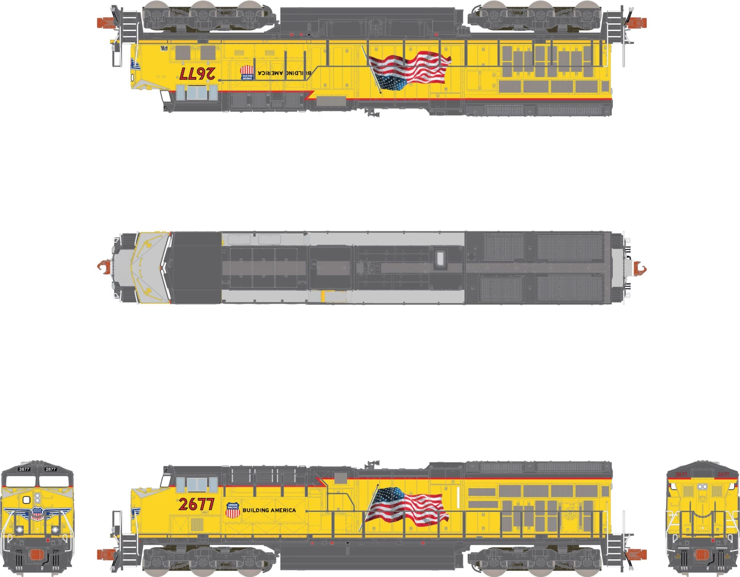 ScaleTrains Operator 10995 N Scale GE ET44AH Tier 4 Diesel Union Pacific UP 2725 With DCC 3 ScaleTrains Operator 10995 N Scale GE ET44AH Tier 4 Diesel Union Pacific UP 2725 With DCC - Image 3