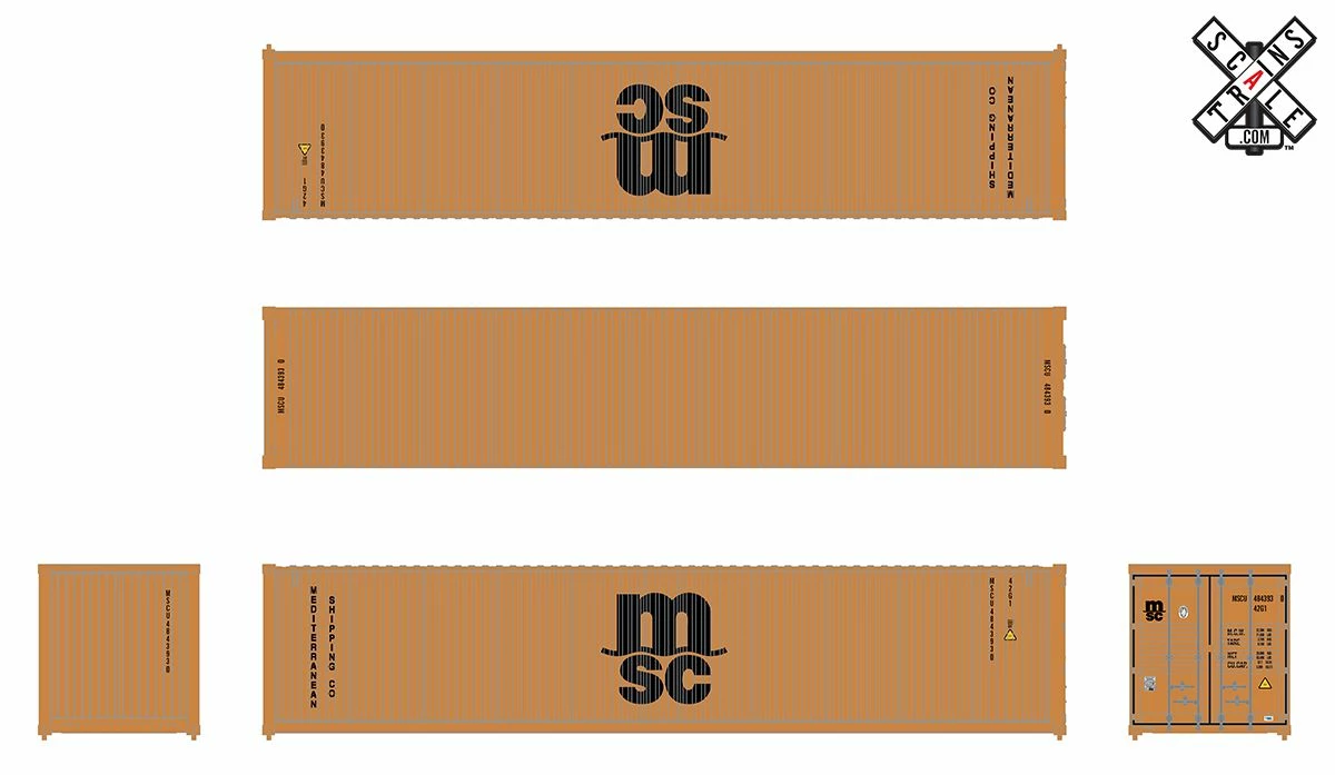 ScaleTrains Operator 11237 HO Scale 40' CIMC Container Mediterranean Shipping Company MSCU 838038 3 ScaleTrains Operator 11237 HO Scale 40' CIMC Container Mediterranean Shipping Company MSCU 838038 - Image 3