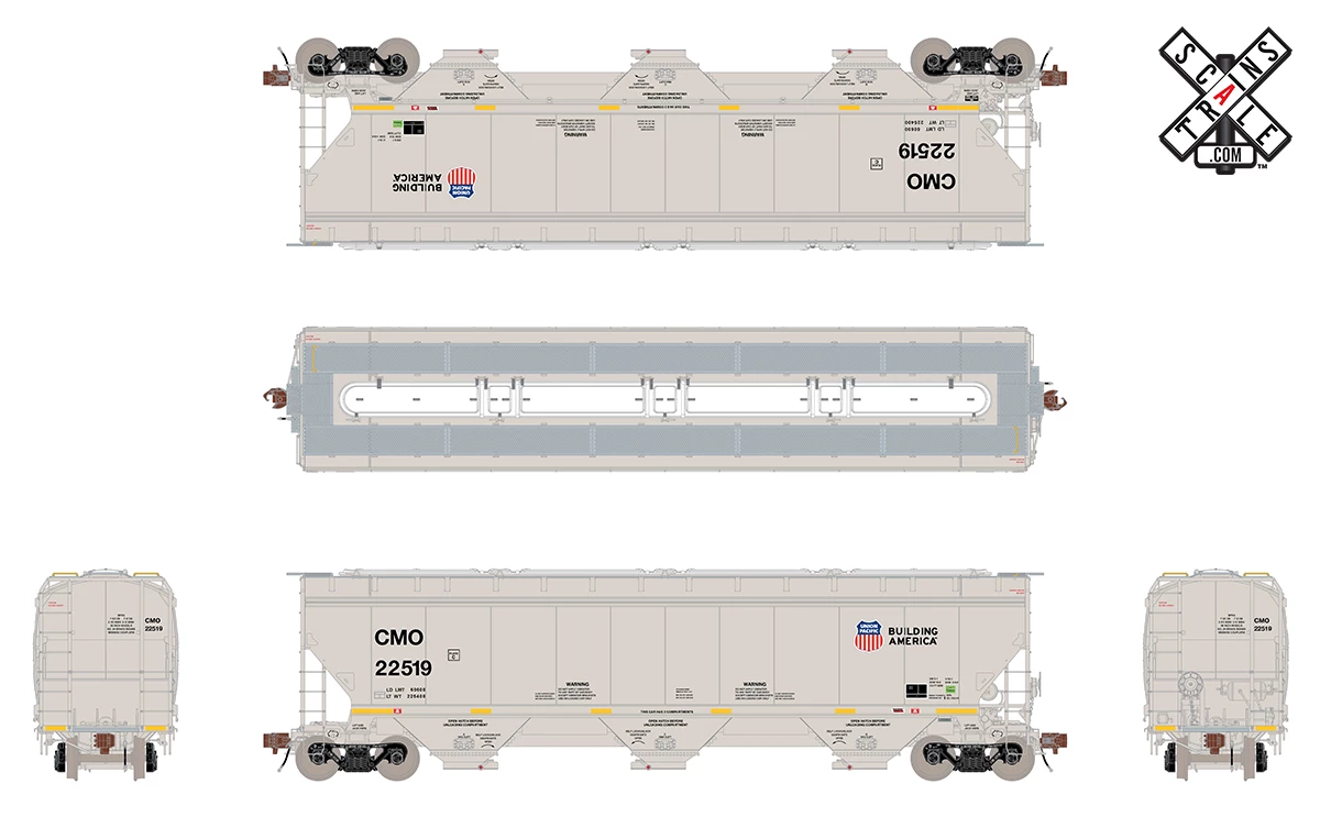 ScaleTrains Rivet 33308 HO Scale Gunderson 5188 Covered Hopper Union Pacific UP/CMO 22767 2 ScaleTrains Rivet 33308 HO Scale Gunderson 5188 Covered Hopper Union Pacific UP/CMO 22767 - Image 2