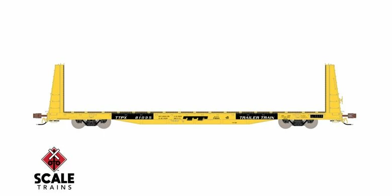 ScaleTrains Rivet 38381 HO Scale BSC F68AH Bulkhead Flatcar "Yellow" TTPX 81169 1 ScaleTrains Rivet 38381 HO Scale BSC F68AH Bulkhead Flatcar "Yellow" TTPX 81169