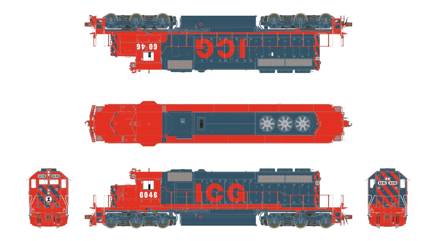 ScaleTrains Rivet 38807 HO Scale EMD SD40-2 Illinois Central Gulf ICG 6042 - DCC & Sound 2 ScaleTrains Rivet 38807 HO Scale EMD SD40-2 Illinois Central Gulf ICG 6042 - DCC & Sound - Image 2