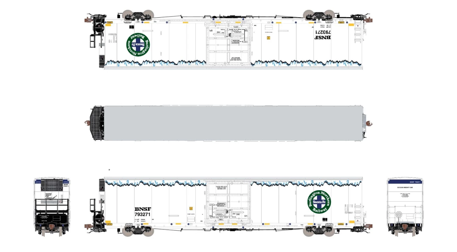 ScaleTrains Rivet 38912 HO Scale 82’ 7883 Reefer (Carrier) BNSF 793289 With Sound 2 ScaleTrains Rivet 38912 HO Scale 82’ 7883 Reefer (Carrier) BNSF 793289 With Sound - Image 2