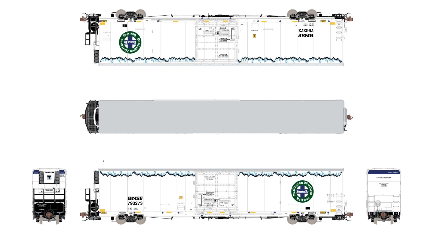ScaleTrains Rivet 38938 HO Scale 82’ 7883 Reefer ( Late Thermo King) BNSF 793303 With Sound 2 ScaleTrains Rivet 38938 HO Scale 82’ 7883 Reefer ( Late Thermo King) BNSF 793303 With Sound - Image 2