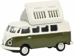Schuco 452660400 HO Scale (1:87) VW T1c Camper Bus - Green And Cream