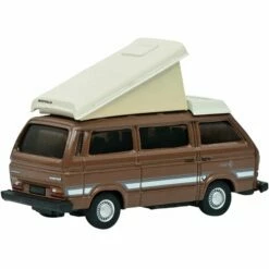 Schuco 452660600 HO Scale (1:87) VW T3b Camper Bus - Brown With Pop Top Roof