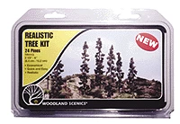 Woodland Scenics TR1113 Conifer Tree Kit, 2-1/4"-4" (24)