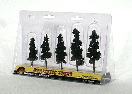 Woodland Scenics TR1560 Ready-Made Pine Tree, 2.5-4" (5-Pack) 2 Woodland Scenics TR1560 Ready-Made Pine Tree, 2.5-4" (5-Pack) - Image 2