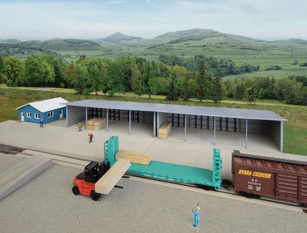 Walthers Cornerstone 933-3854 N Scale Modern Lumber Transload Kit 1 Walthers Cornerstone 933-3854 N Scale Modern Lumber Transload Kit