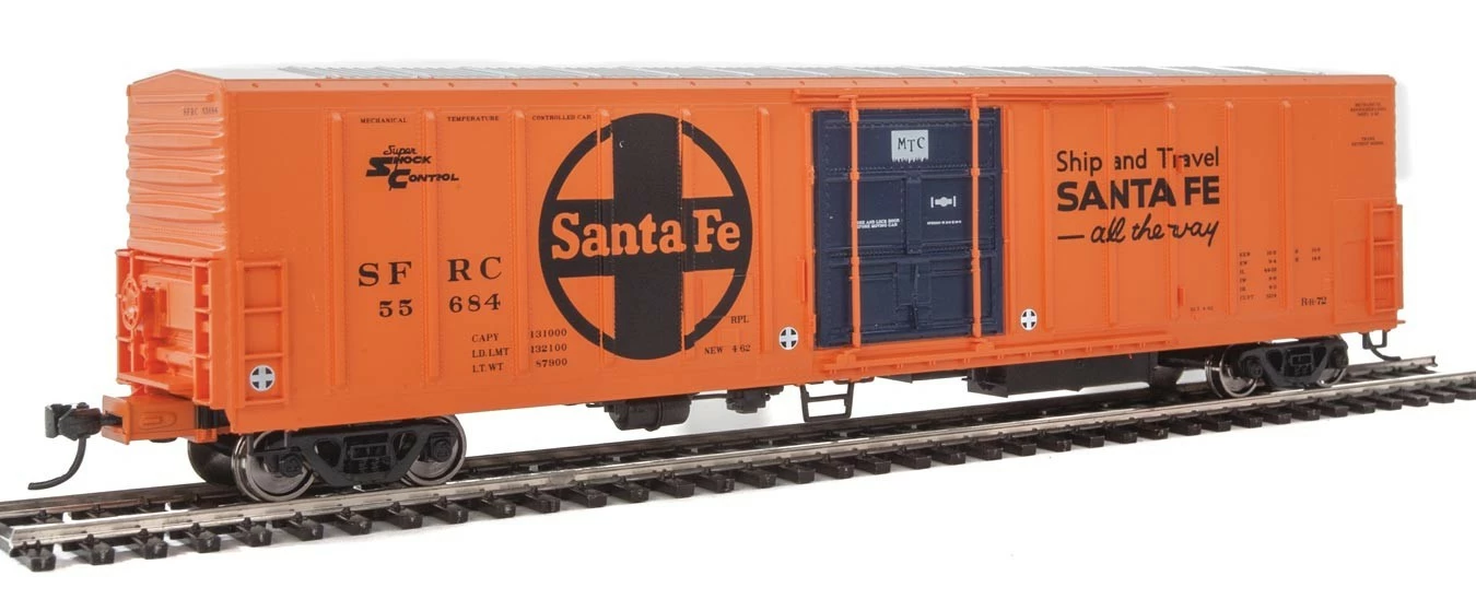 Walthers Mainline 910-3939 HO Scale 57' Mechanical Reefer "MTC" Santa Fe SFRC 55684 1 Walthers Mainline 910-3939 HO Scale 57' Mechanical Reefer "MTC" Santa Fe SFRC 55684