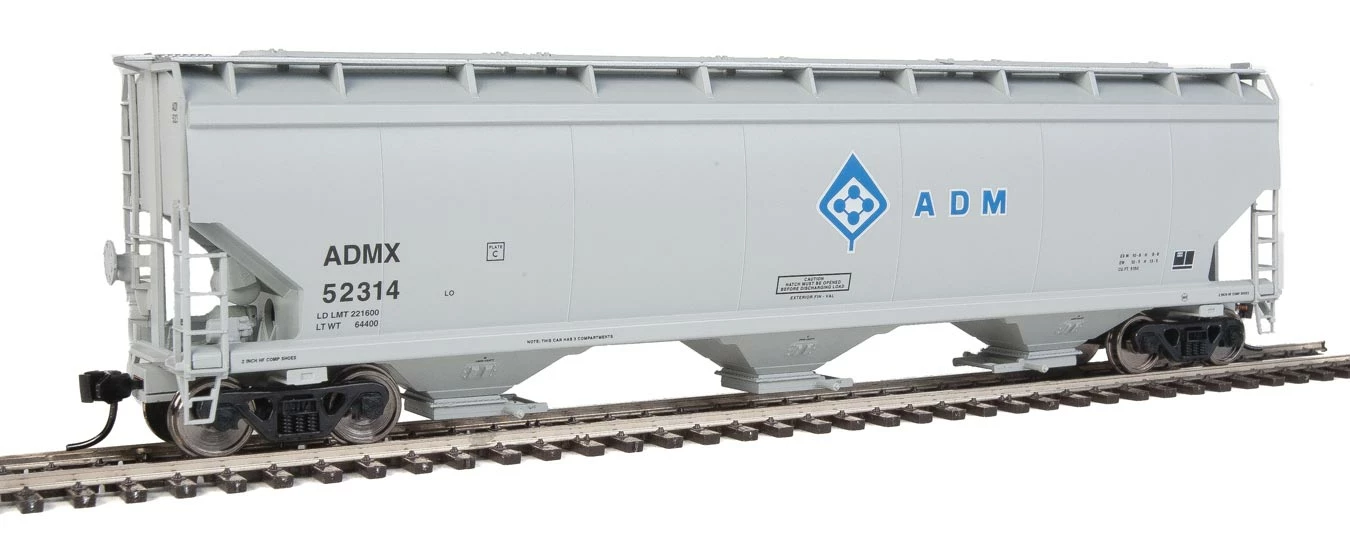 Walthers Mainline 910-7658 HO Scale 60' NSC 5150 3 Bay Covered Hopper ADMX 52314 1 Walthers Mainline 910-7658 HO Scale 60' NSC 5150 3 Bay Covered Hopper ADMX 52314