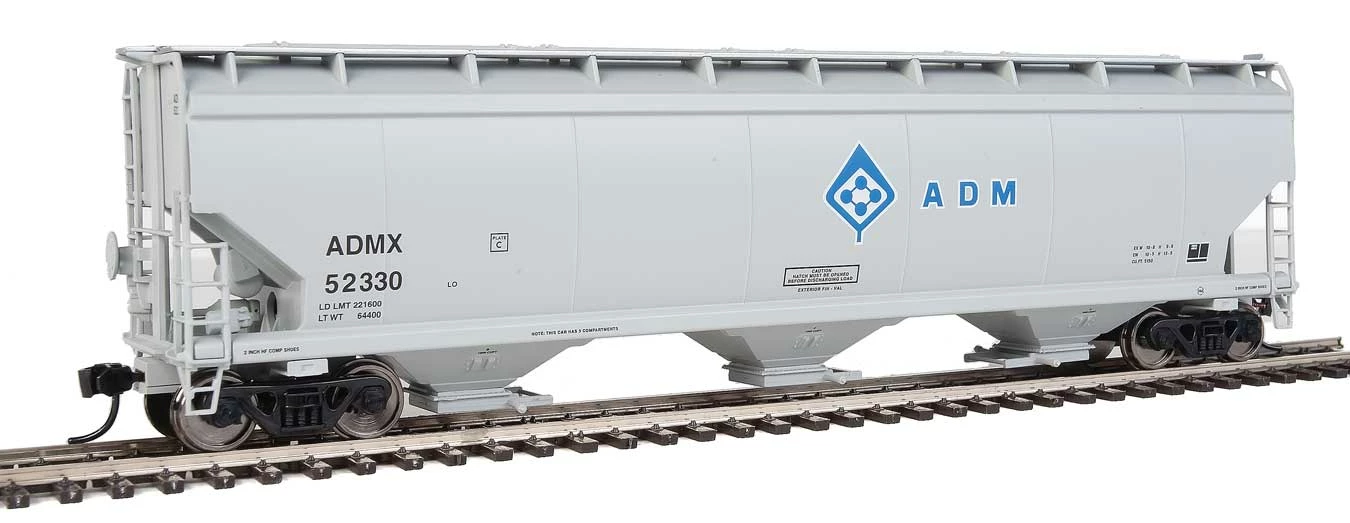 Walthers Mainline 910-7659 HO Scale 60' NSC 5150 3 Bay Covered Hopper ADMX 52330 - USED 1 Walthers Mainline 910-7659 HO Scale 60' NSC 5150 3 Bay Covered Hopper ADMX 52330 - USED