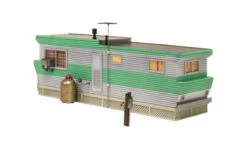 Woodland Scenics Woodland BR5861 O Scale Built & Ready Structure White/Green Trailer With Lights -Bandai Sales Store woodland br5861 o scale built ready structure white green trailer with lights 3