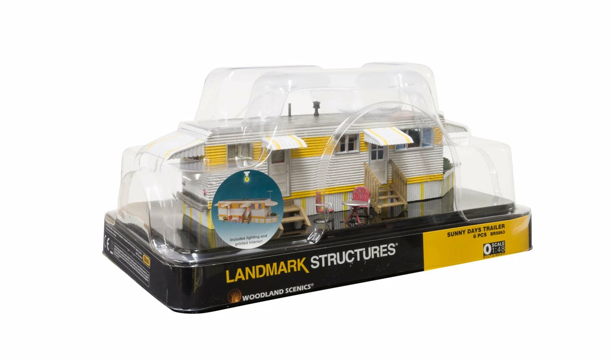 Woodland Scenics Woodland BR5863 O Scale Built & Ready Structure Sunny Days Trailer With Lights 6 Woodland Scenics Woodland BR5863 O Scale Built & Ready Structure Sunny Days Trailer With Lights - Image 6