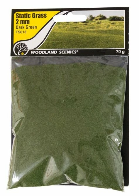 Woodland Scenics Woodland FS613 Static Grass 2mm Dark Green 1 Woodland Scenics Woodland FS613 Static Grass 2mm Dark Green